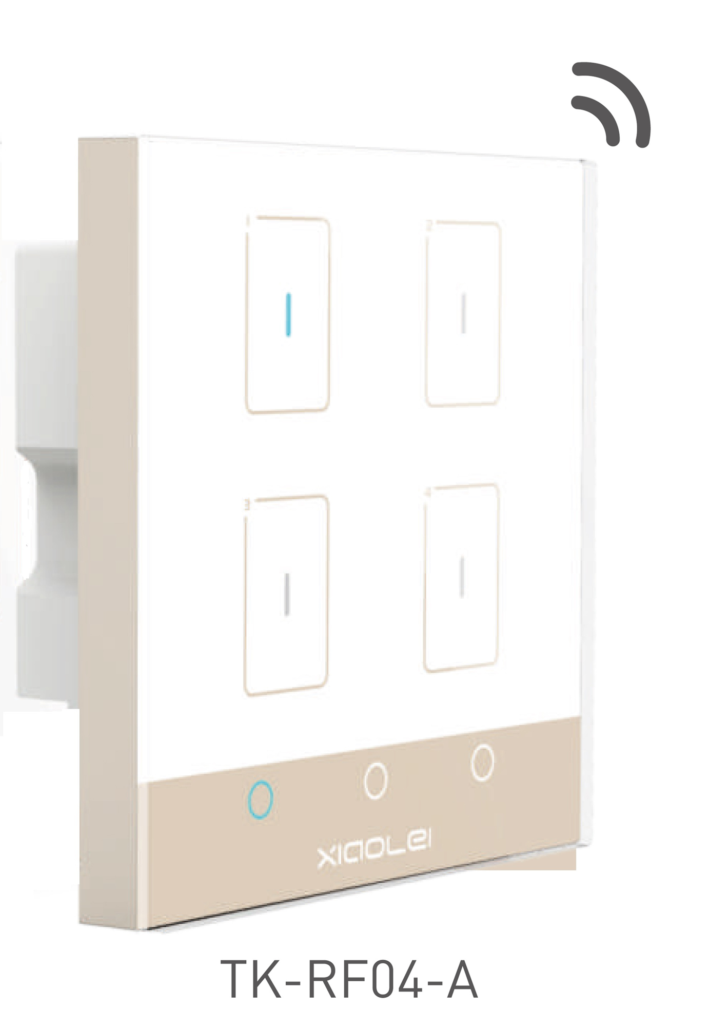 Ltech Smart wireless Touch switch, 4Chanel x200W max per ch, RF 2.4GHz, 100-240Vac input, Smart gate way compatable, IP20.
